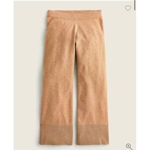 J.CREW Cashmere $228 Tan Wide Leg Luxury Sweatpants Women's Size M/L
